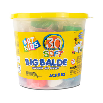 imagem Big Balde Massinha Acrilex C/ 30 Massas Soft Sortidas 1,5kg