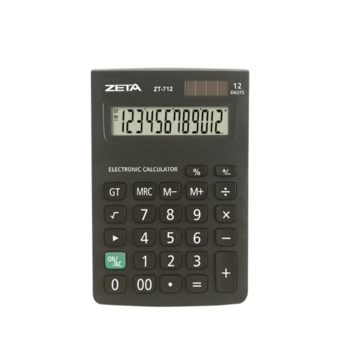 imagem Calculadora Eletrônica ZT712 Preta Zeta