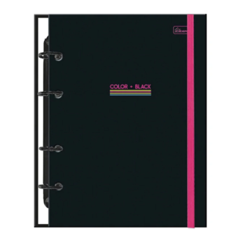 imagem Caderno Colegial Argolado Criativo CD c/Elástico Rosa Color + Black