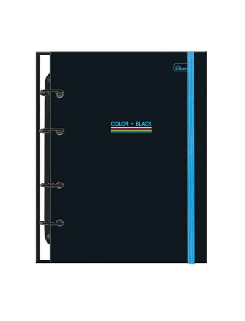 imagem Caderno Colegial Argolado Criativo CD c/Elástico Azul Color + Black
