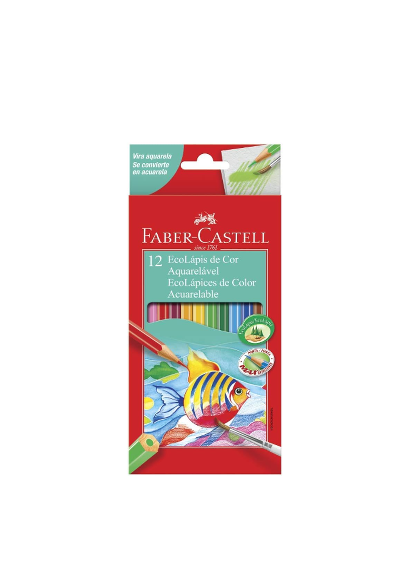 imagem EcoLápis de Cor Aquarelável 12 cores Faber Castell