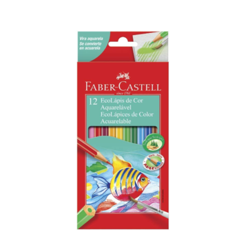 imagem EcoLápis de Cor Aquarelável 12 cores Faber Castell