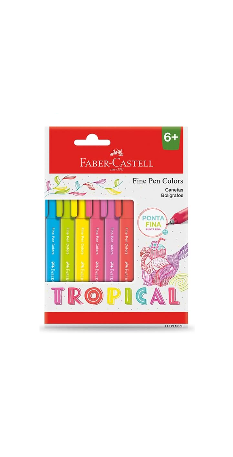 imagem Fine Pen Colors 0.4mm Tropical Faber Castell 6un