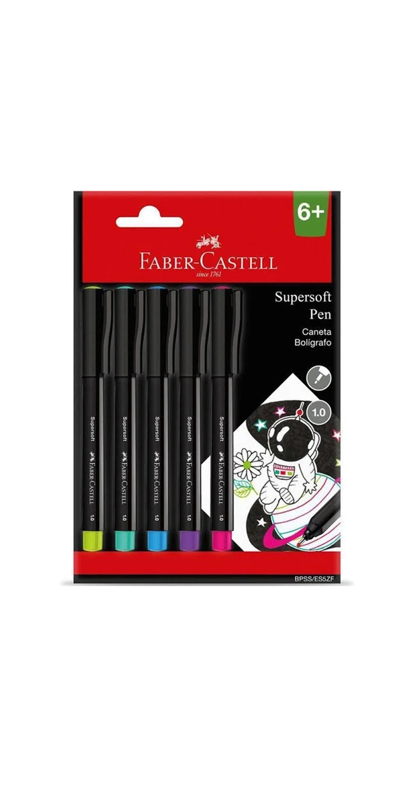 imagem SuperSoft Pen 1.0mm Faber Castell 5un