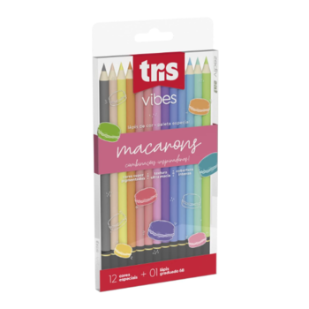 imagem Lápis de Cor Vibes Macarons 12 cores + 1 Lápis 6B Tris