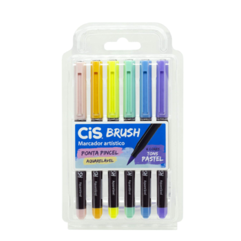 imagem Estojo Marcador Cis Brush Tons Pastel Aquarelável c/6 cores